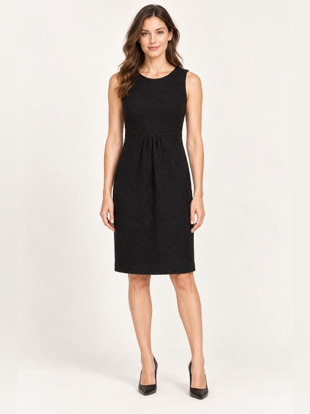 Oscar De La Renta Authentic Solid Black Wool Tank Knee Length Dress 2 Xs Italy